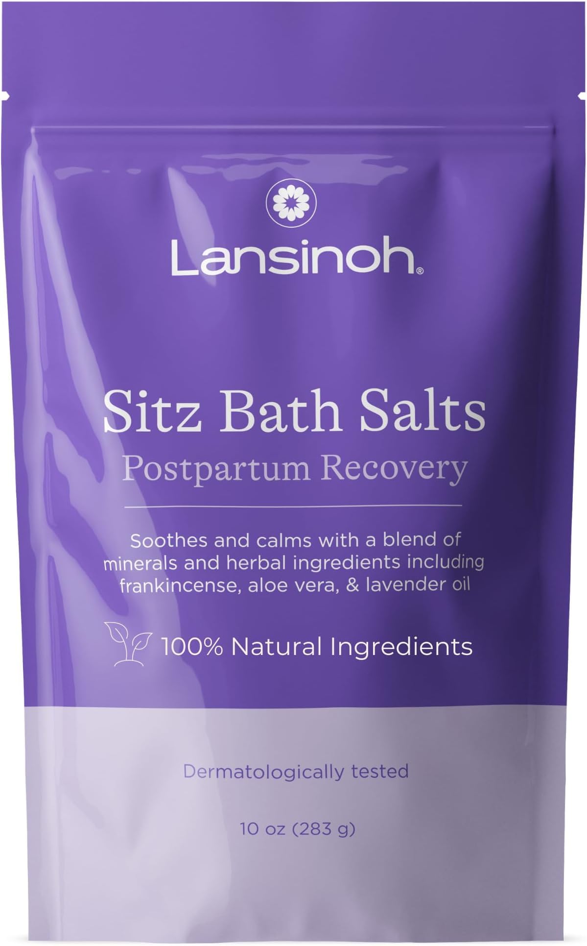 Lansinoh Sitz Bath Salts for Postpartum Care, Perineal Soak with Epsom Salt, Aloe Vera, Lavender & Frankincense Oil, 10 Ounces (Pack of 12) Beauty and Personal Care Lansinoh Default Title