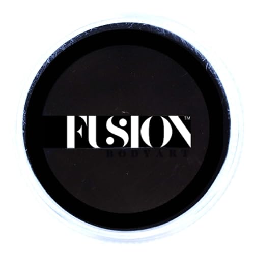 Fusion Body Art Pro Face Paint | Prime Strong Black (32gm), Professional Quality Water Activated Face and Body Paint Supplies Single Makeup Cake