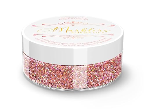 MARBLERS Holographic Face & Body Glitter [Holo Pink Rose] 0.18oz (5g) | Fine | Non-Toxic | Cruelty-Free | Festival, Rave & Party Makeup | Eye, Hair
