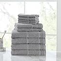 Lnghfd Gray Mainstays 10 Piece Bath Towel Set with Upgraded Softness & Durability, Gray