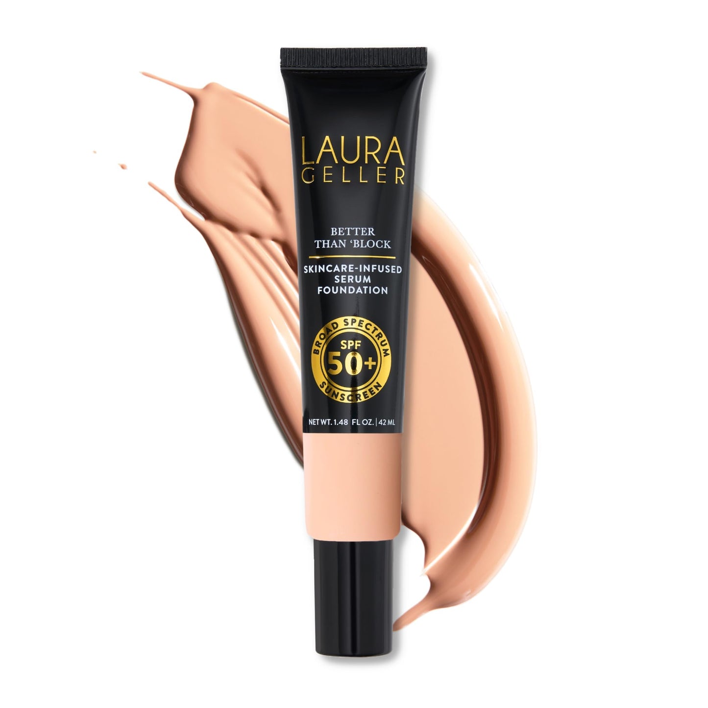 LAURA GELLER NEW YORK Better Than 'Block Skincare-Infused Serum Foundation SPF 50+ for Mature Women -01 Fair, Buildable Coverage - Niacinamide Beauty and Personal Care LAURA GELLER NEW YORK