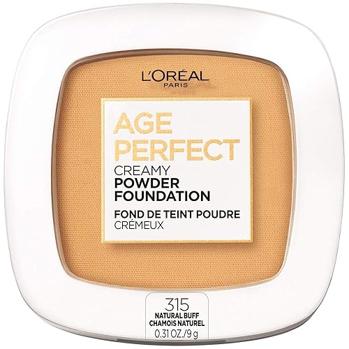 L’Oréal Paris Age Perfect Creamy Powder Foundation Compact, 315 Natural Buff, 0.31 Ounce