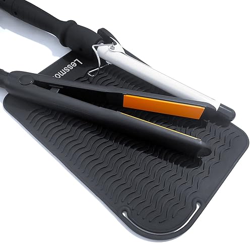 Large Heat Resistant Mat for Curling Irons, Hair Straightener, Flat Irons and Hair Styling Tools 11" x 7.5", Grey