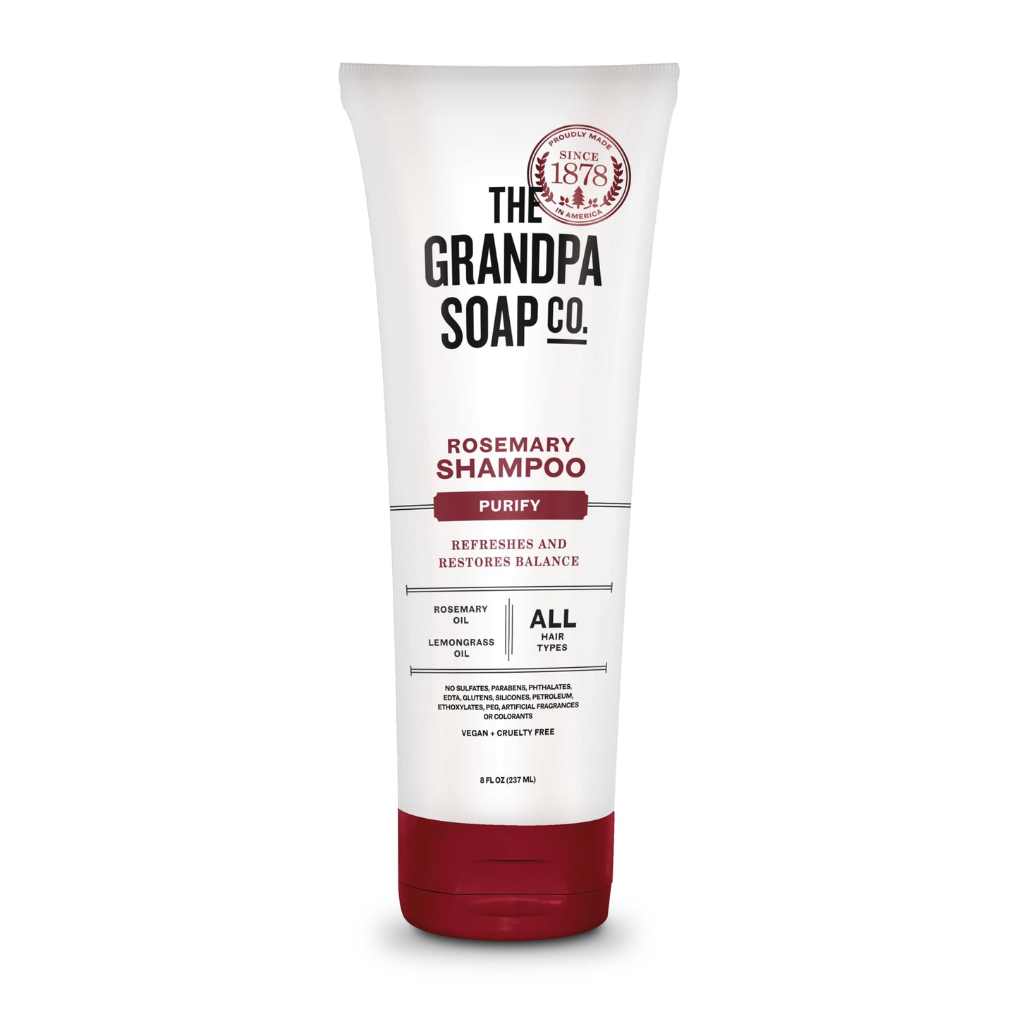 The Grandpa Soap Company Shampoo - Purifying With Rosemary and Lemongrass Oils, Leaves Scalp and Hair Feeling Clean and Fresh, All Hair Types, Vegan