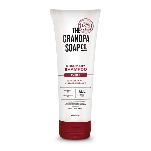 The Grandpa Soap Company Shampoo - Purifying With Rosemary and Lemongrass Oils, Leaves Scalp and Hair Feeling Clean and Fresh, All Hair Types, Vegan