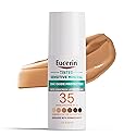 Eucerin Sun Tinted Sensitive Mineral Face Sunscreen Lotion SPF 35, Non-Comedogenic Mineral Sunscreen with Gentle Zinc Oxide Protection for Sensitive