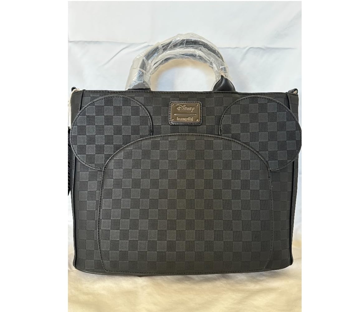 Loungefly Mickey Mouse Checkered Texture Convertible Backpack & Tote Bag