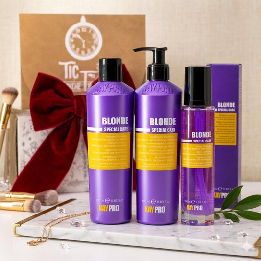 KAYPRO Special Care Blonde Hair Set Shampoo 350ml + Conditioner 350ml + Serum 100ml - Italian (Hair Care Set for Blonde Hair, Tone Protection