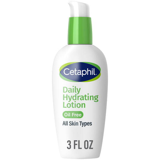Cetaphil Daily Hydrating Lotion for Face, With Hyaluronic Acid, 3 fl oz, Lasting 24 Hour Hydration, for Combination Skin, No Added Fragrance