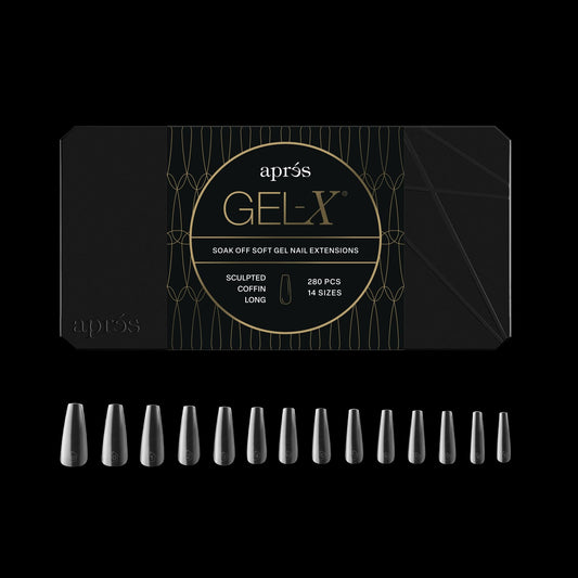 Apres Gel-X® Coffin Box of Nail Tips | 280 Gel-X Tips, Soft Tips, 14 Sizes 00-9 | Half-sizes Included (Sculpted Coffin Long, 280 Count) Beauty & Personal Care APRÉS