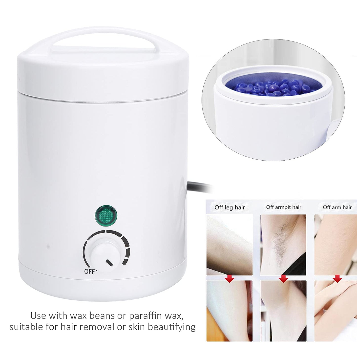 Majatou Mini Hair Removal Wax Hot Machine, Professional MultiPurpose Mini Wax Warmer Hair Removal Unisex Paraffin Wax Machine (US Plug 110V) Beauty and Personal Care Majatou