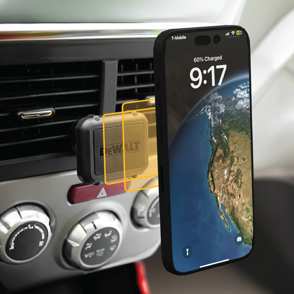 DEWALT Heavy Duty Magnetic Phone Holder for Car, Universal Air Vent Magnetic Car Phone Holder, Reinforced Automobile Mount for Mobile Devices…