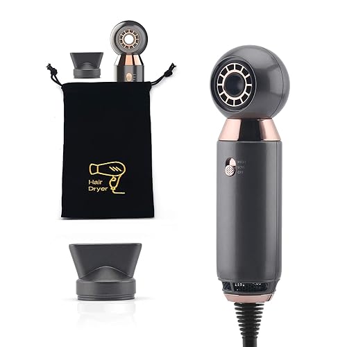 Professional Hair Dryer 800W Lightweight & Compact Blow Dryer Powerful Flow Hair Dryers for Travel and Home Concentrator Nozzle Gray