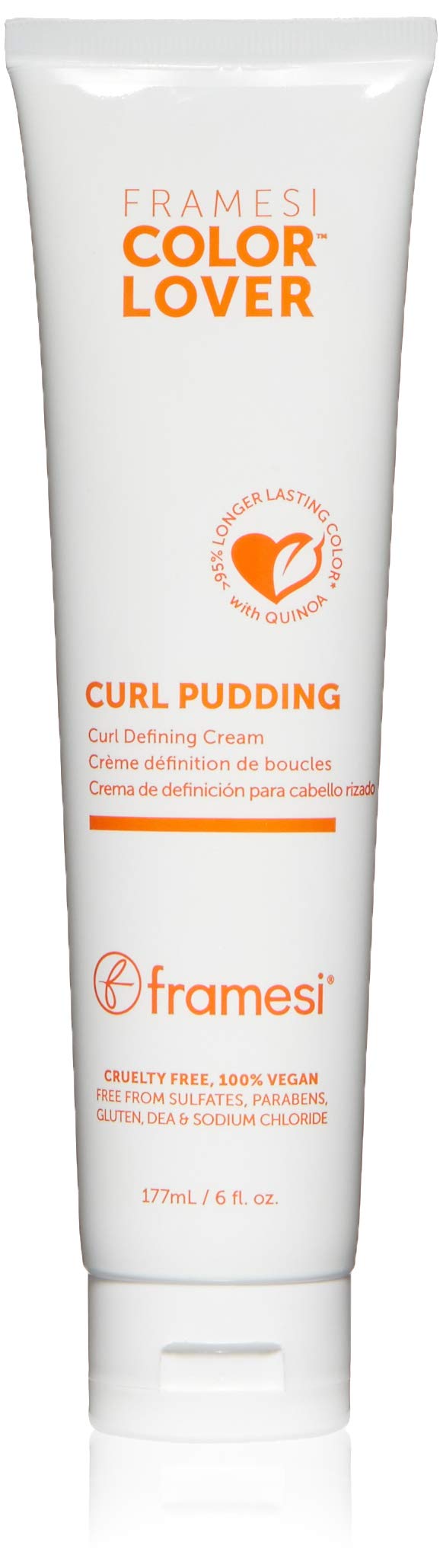 FRAMESI Curly Hair Care | Color Lover Curl Pudding Styling Cream, Curl Defining Cream | Separates Curls | Tames Frizz | 6 fl oz | Vegan | Color