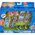 Hot Wheels Skate Tony Hawk Set of 4 Fingerboards & 2 Pairs of Removable Skate Shoes, Speed Shredder Pack of Fully Assembled Boards, 1 Exclusive Set