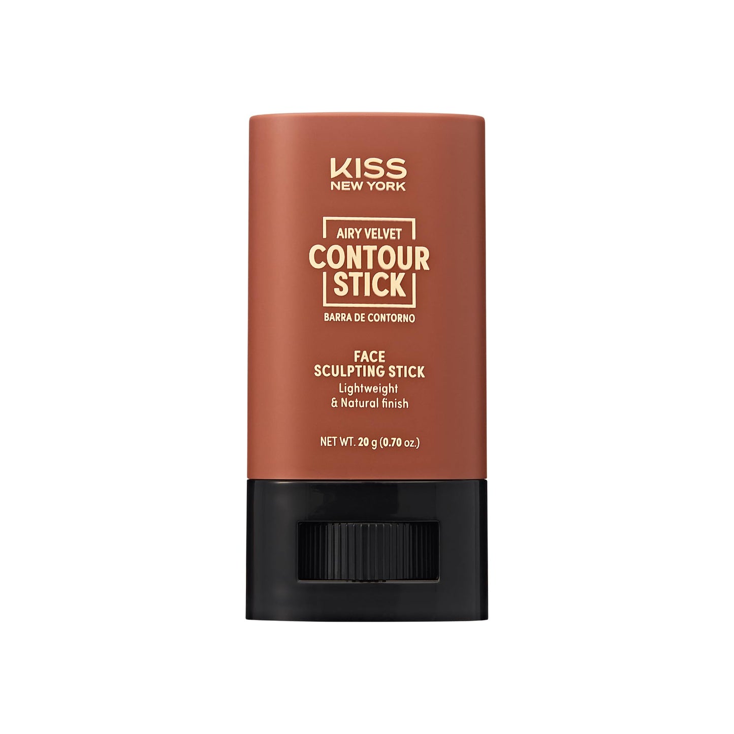 Kiss New York Airy Velvet Contour Stick, Cool Toned Face Sculpting Cream Makeup, Buildable with Lightweight Natural Finish, Hyaluronic Acid & Green