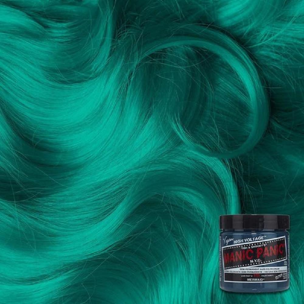 MANIC PANIC Classic Mermaid Semi Permanent Hair Color - Neon Ocean Blue Hair Dye for Women & Men That Lasts 4-6 Weeks - Vegan, Ammonia & Cruelty-Free