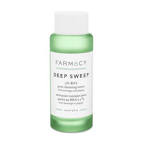 Farmacy 2% Salicylic Acid Toner for Face - Deep Sweep Gentle BHA Exfoliant for Oily Skin - Refines Texture with Papaya Enzymes & Moringa Water for a