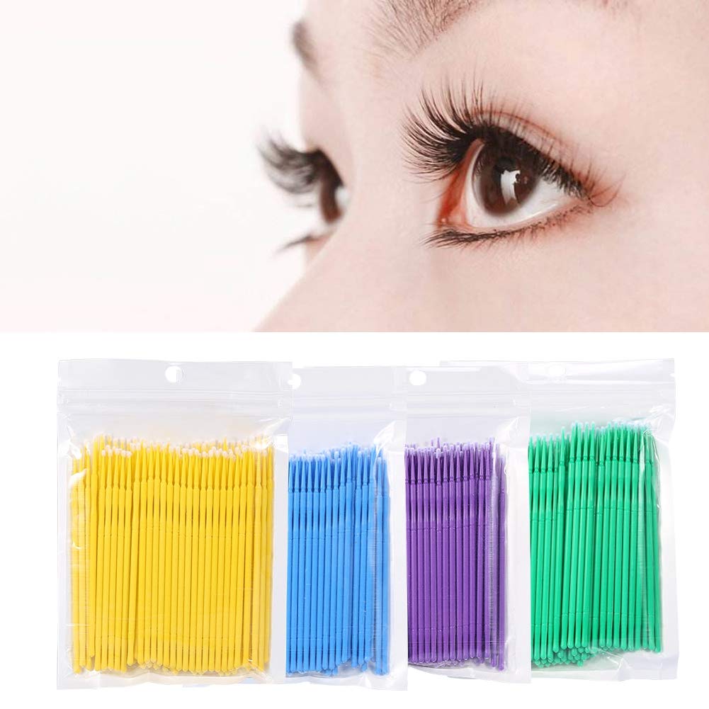 Salmue 4 Colors Available 100PCS/Bag Disposable Micro Applicator Brushes, Women Eyelash Extension Brushes for Makeup Brushes, Extension Mascara Brush