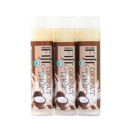 Organic Fiji 833884001364 0.15 oz Coconut Lip Balm - Pack of 3 Beauty and Personal Care Organic Fiji