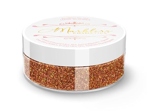 MARBLERS Holographic Face & Body Glitter [Holo Burnt Orange] 0.18oz (5g) | Fine | Non-Toxic | Cruelty-Free | Festival, Rave & Party Makeup | Eye