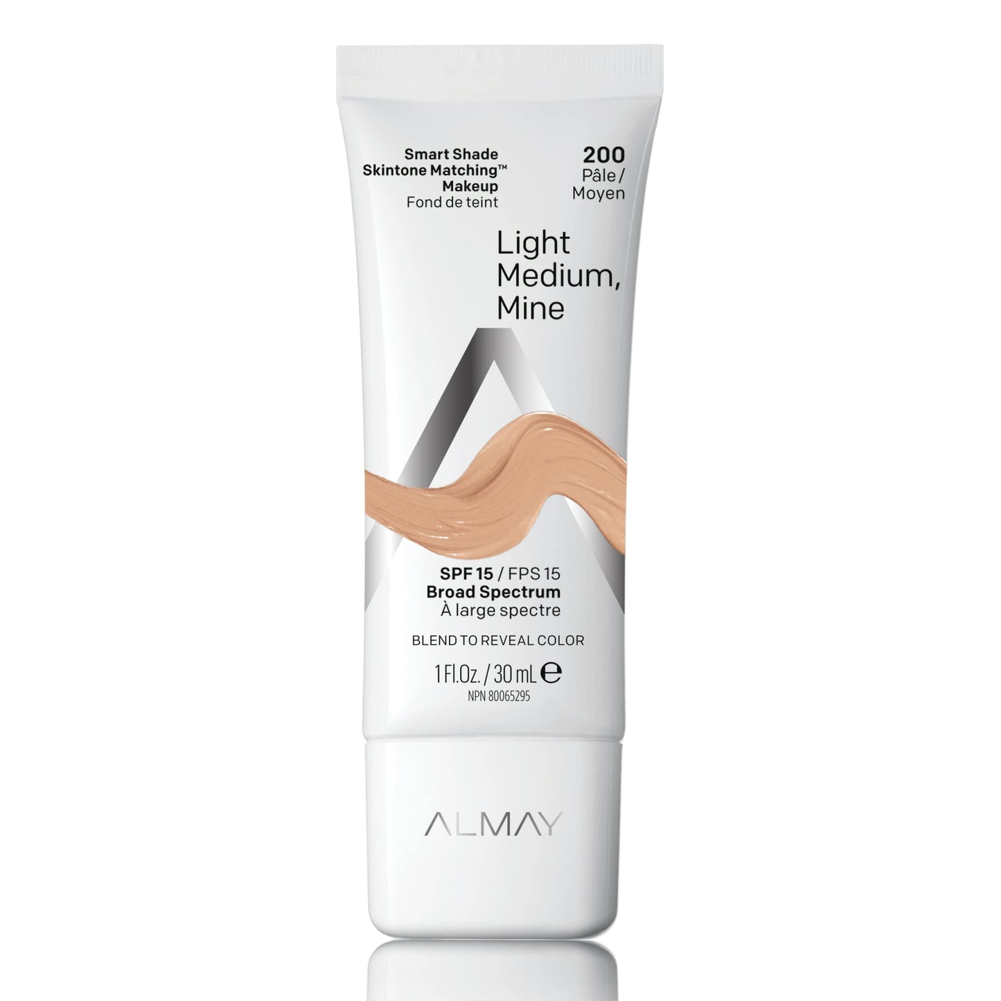 Almay Skintone Matching Foundation, Smart Shade Face Makeup with SPF 15, Hypoallergenic, Oil-Free, Dermatologist-Tested, 200 Light Medium Mine, 1 fl