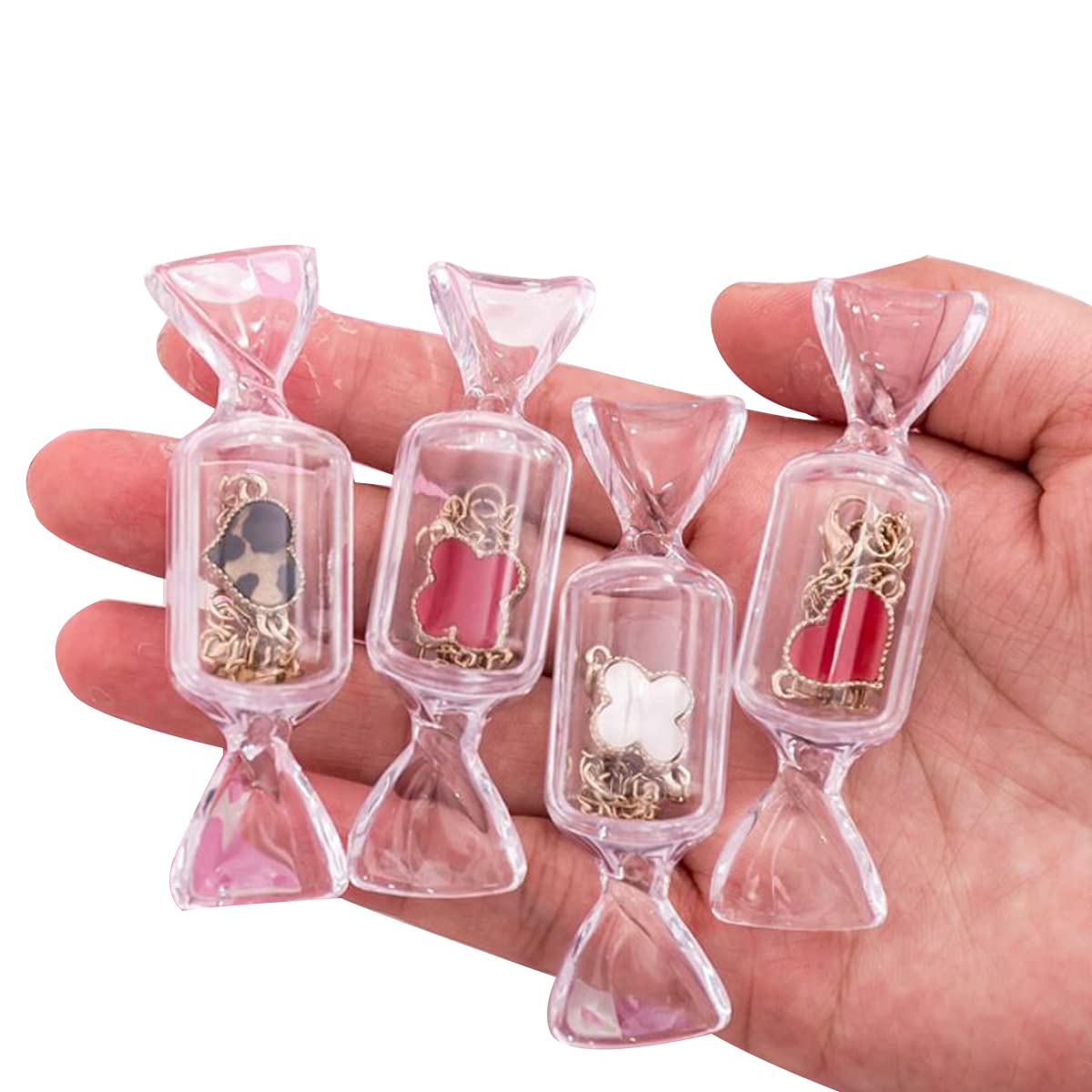 FZBNSRKO 50Pcs Candy Shaped Jewelry Box Mini Candy Jewelry Organizer Earring Organizers Box For Travel Jewelry New Year Valentine's Day Present…