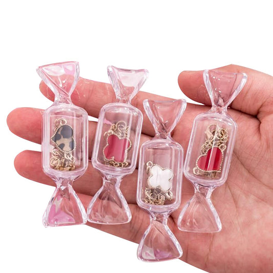 FZBNSRKO 50Pcs Candy Shaped Jewelry Box Mini Candy Jewelry Organizer Earring Organizers Box For Travel Jewelry New Year Valentine's Day Present…