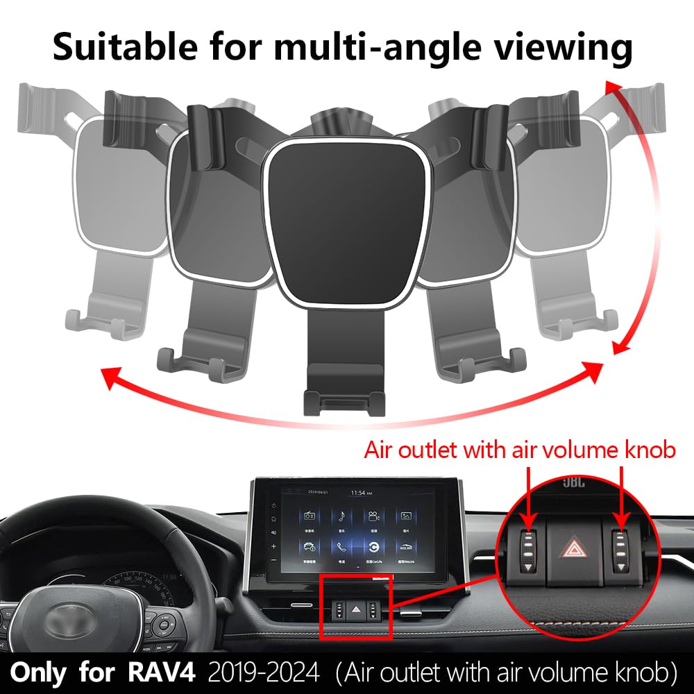 musttrue Car Phone Holder for Toyota RAV4 2019-2025,Hybrid XSE Limited,Prime XSE 2021-2025 Auto Accessories Navigation Bracket Interior Mobile Cell…