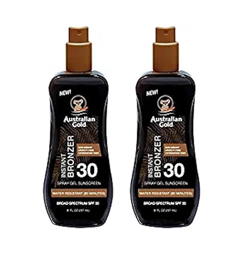 Australian Gold Spf#30 Spray Gel With Bronzer 8 Ounce (237ml) (2 Pack)