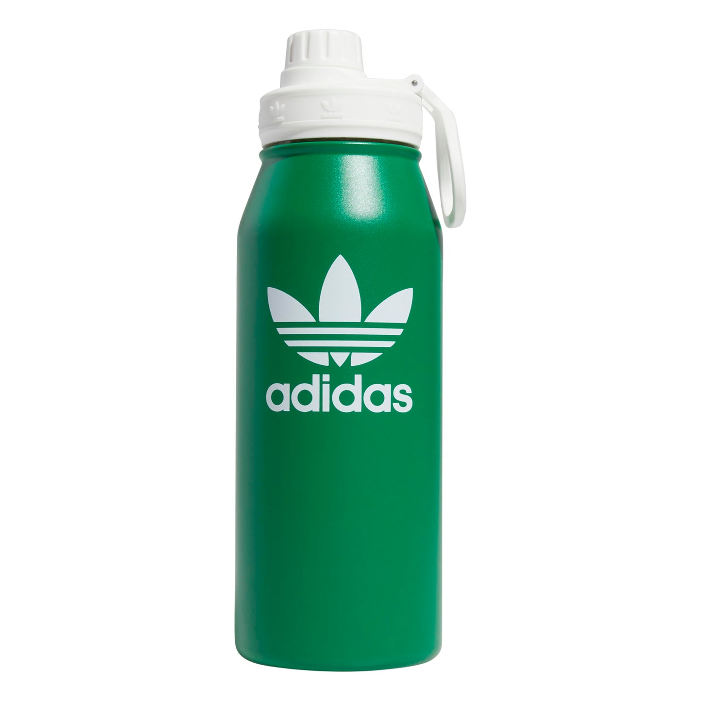 adidas Originals 1 Liter (32 oz) Metal Water Bottle, Hot/Cold Double-Walled Insulated 18/8 Stainless Steel, Green/White, 32 Ounces