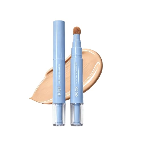 QCQX Dual-effect Concealer Pen & Foundation Eye Concealer - 24-Hour Long-LastingFull Coverage Matte Finish.Healthy Skin Glow Perfector Concealer Pen