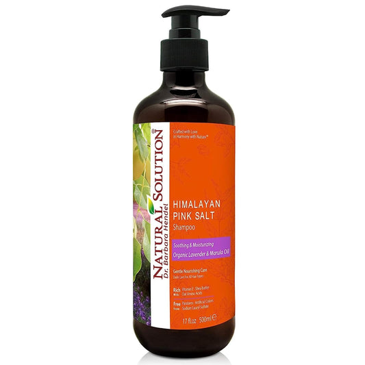 Natural Solution Shampoo with Organic Lavender & Marula Oil, Infused with Himalayan Pink Salt - Soothing, Moisturizing Daily Care for All Hair Types