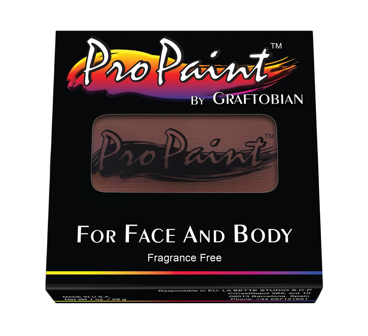 Graftobian ProPaint Professional Face Body Paint Pro Makeup Fuzzy Bear Brown 1oz