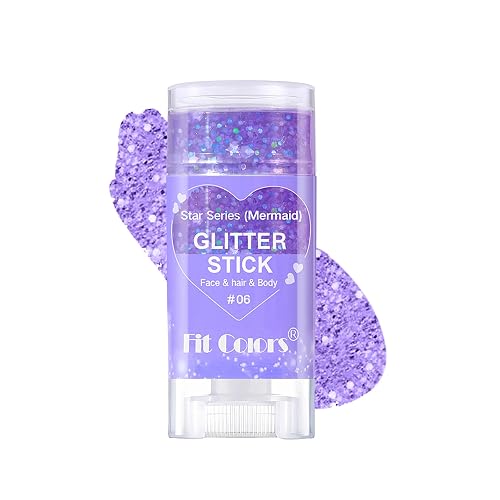Waterproof St. Patrick’s Day Green/Purple Hair & Face Glitter Stick | Sparkling Gold Body Glitter Gel | Festival Rave Accessories for Women & Kids
