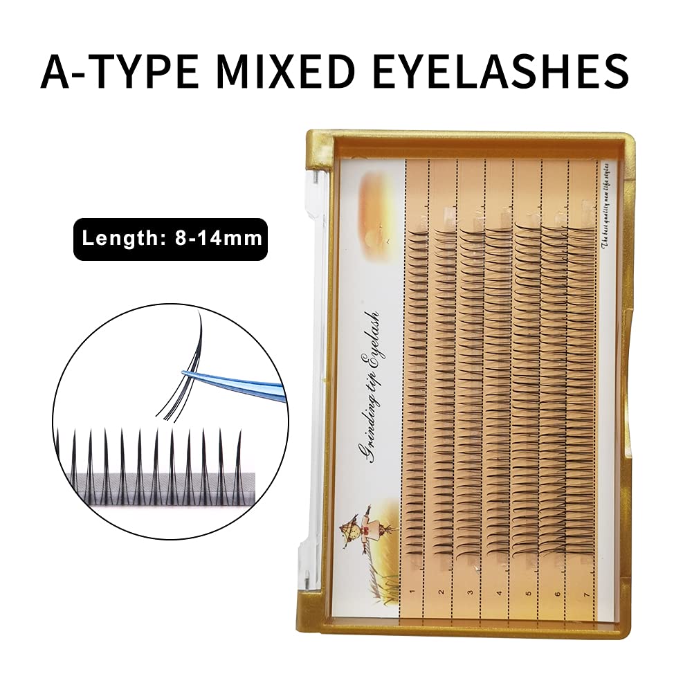 Fishtail Eyelash Extensions Mix Length Single Cluster Fans Eyelashes Fashion Fish Tail Fairy Eyelashes C Curl Super Natual Grafting Eyelash Dovetail…