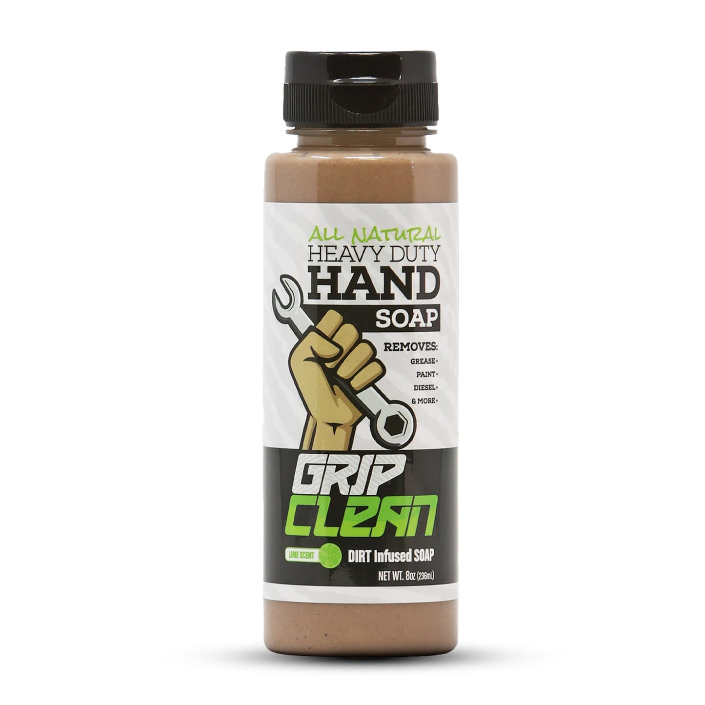 Grip Clean Heavy Duty Hand Cleaner for Mechanics - Natural Pumice & Clay-Infused Technology Removes Grease, Oil & Grime - Moisturizing Liquid Hand