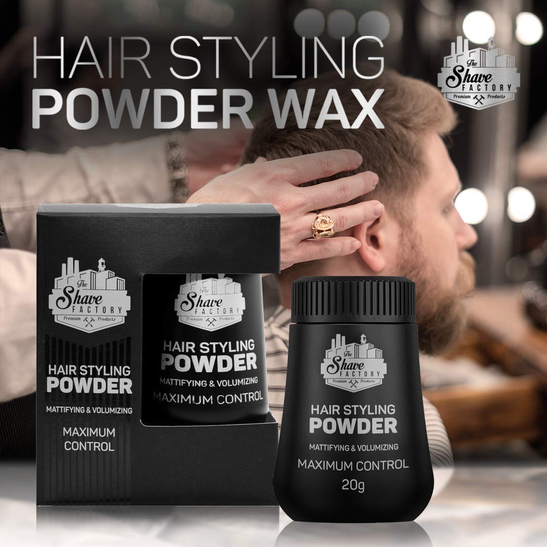 the shave factory Hair Styling Powder 21gr. Mattifying&Volumizing Powder with Maximum Control-Elegant Design, Ease Of Use, Flexible and Long-Lasting