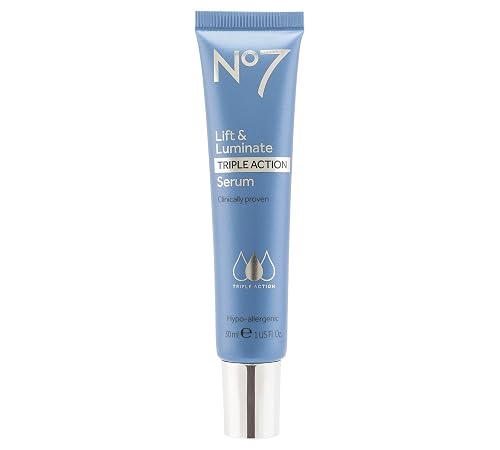 No7 Lift & Luminate Triple Action Face Serum - Collagen Peptide Anti Wrinkle Serum + Brightening Emblica & Vitamin C Face Serum + Pro Retinol Skin
