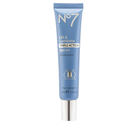 No7 Lift & Luminate Triple Action Face Serum - Collagen Peptide Anti Wrinkle Serum + Brightening Emblica & Vitamin C Face Serum + Pro Retinol Skin