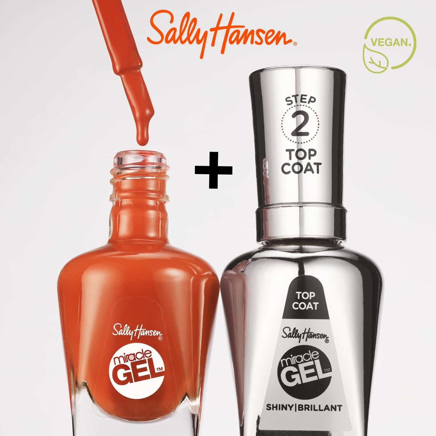 Sally Hansen Miracle Gel Salon Quality Nail Polish | Gel-Like Formula, Two-Step System, No UV Light Needed, Long Lasting | Semi-Opaque, Glittery | 777