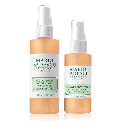 Mario Badescu Facial Spray with Aloe, Sage and Orange Blossom for All Skin Types | Face Mist That Hydrates & Uplifts | 4 FL OZ & 2 FL OZ Combo