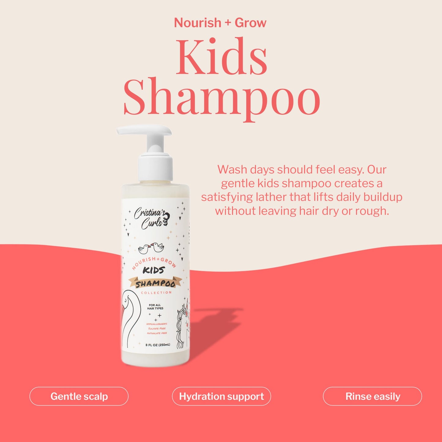 Cristina's Curls Kids Shampoo And Deep Conditioner Set - Gentle Cleanse And Detangling Slip