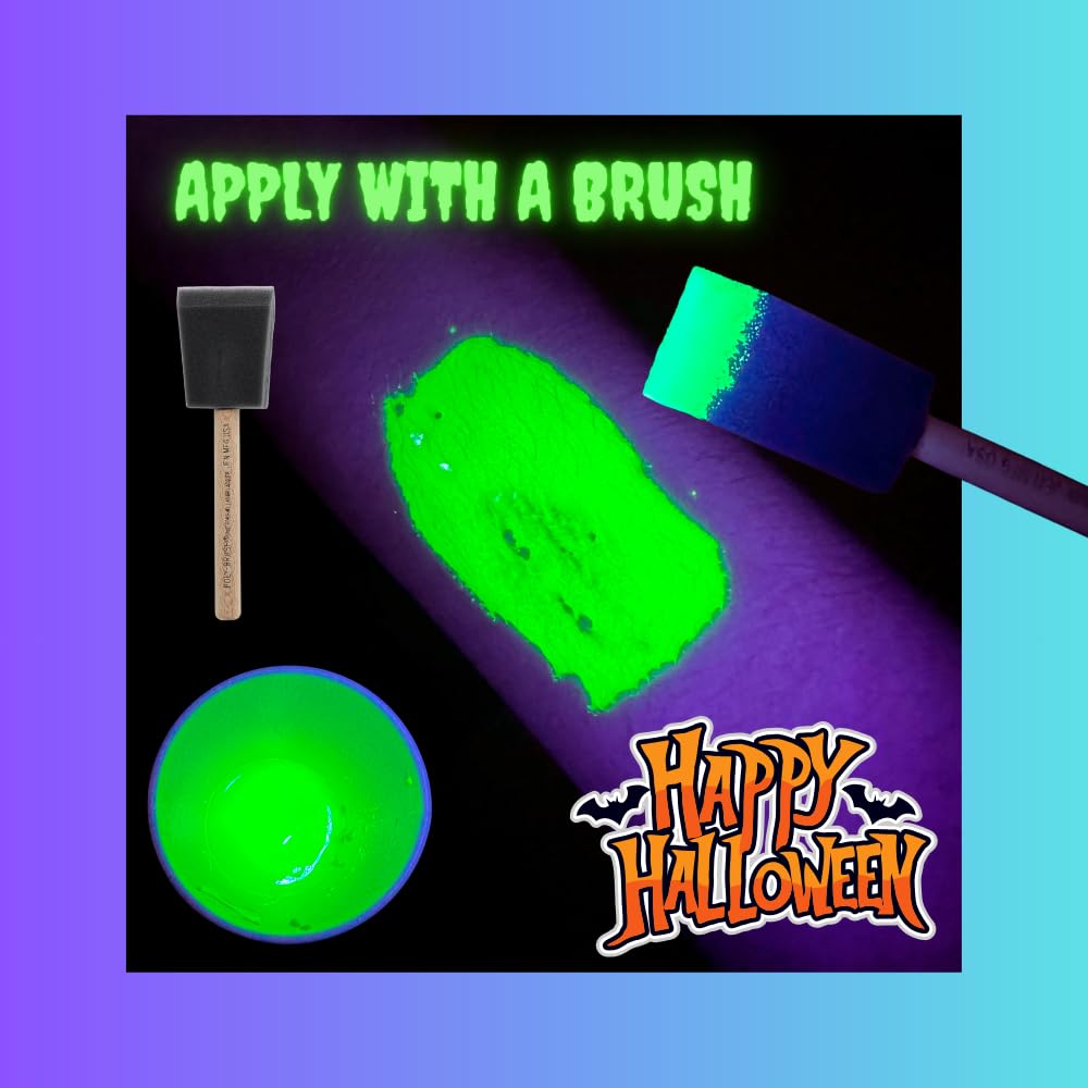 UV Reactive Green Monster Ooze Blood - 1 fl oz Fake Green Blood, Halloween Costume Makeup for Gory Effects and Special Effects, Makeup for Spooky