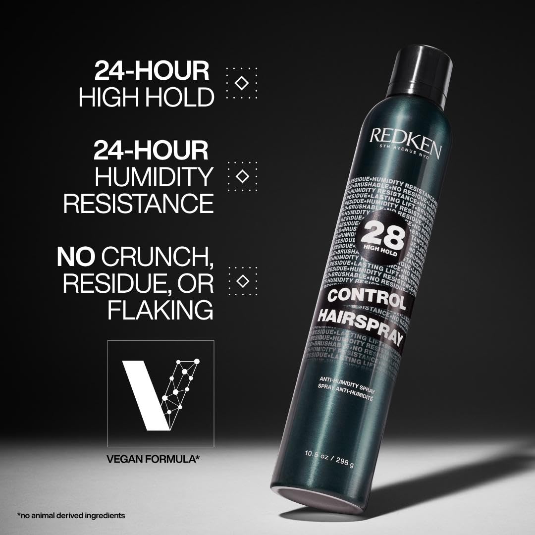 Redken Control Hairspray 28 For All Hair Types - Provides Long-Lasting Anti-Frizz Protection, Humidity Resistance and Long-Lasting Style Memory