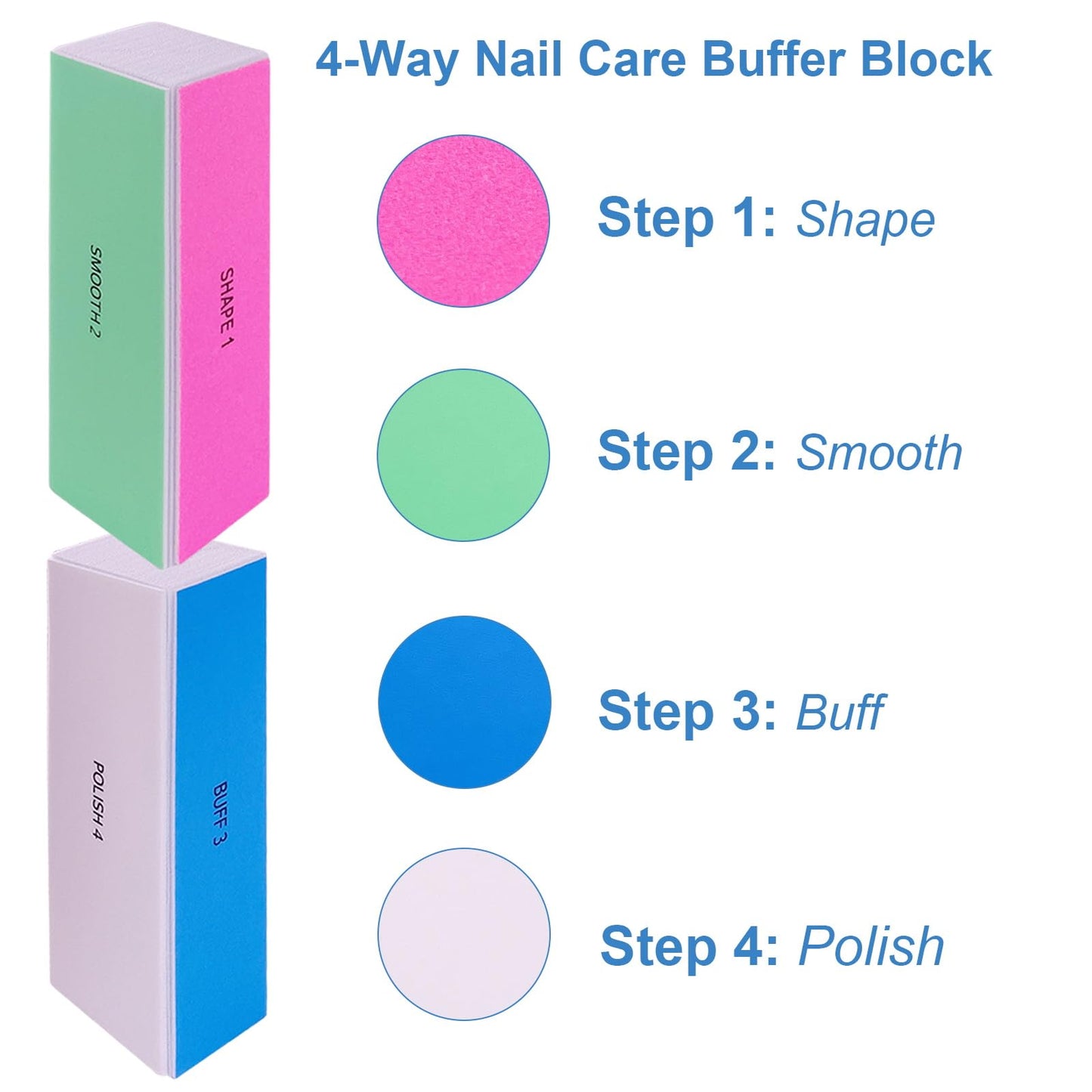 4 Way Nail Buffer Block (6 pcs), Nail Shine Buffers Blocks Files for Natural and Acrylic Nails Smoother Buffing Block Polisher Fingernail File Buffer Beauty and Personal Care GigaGround