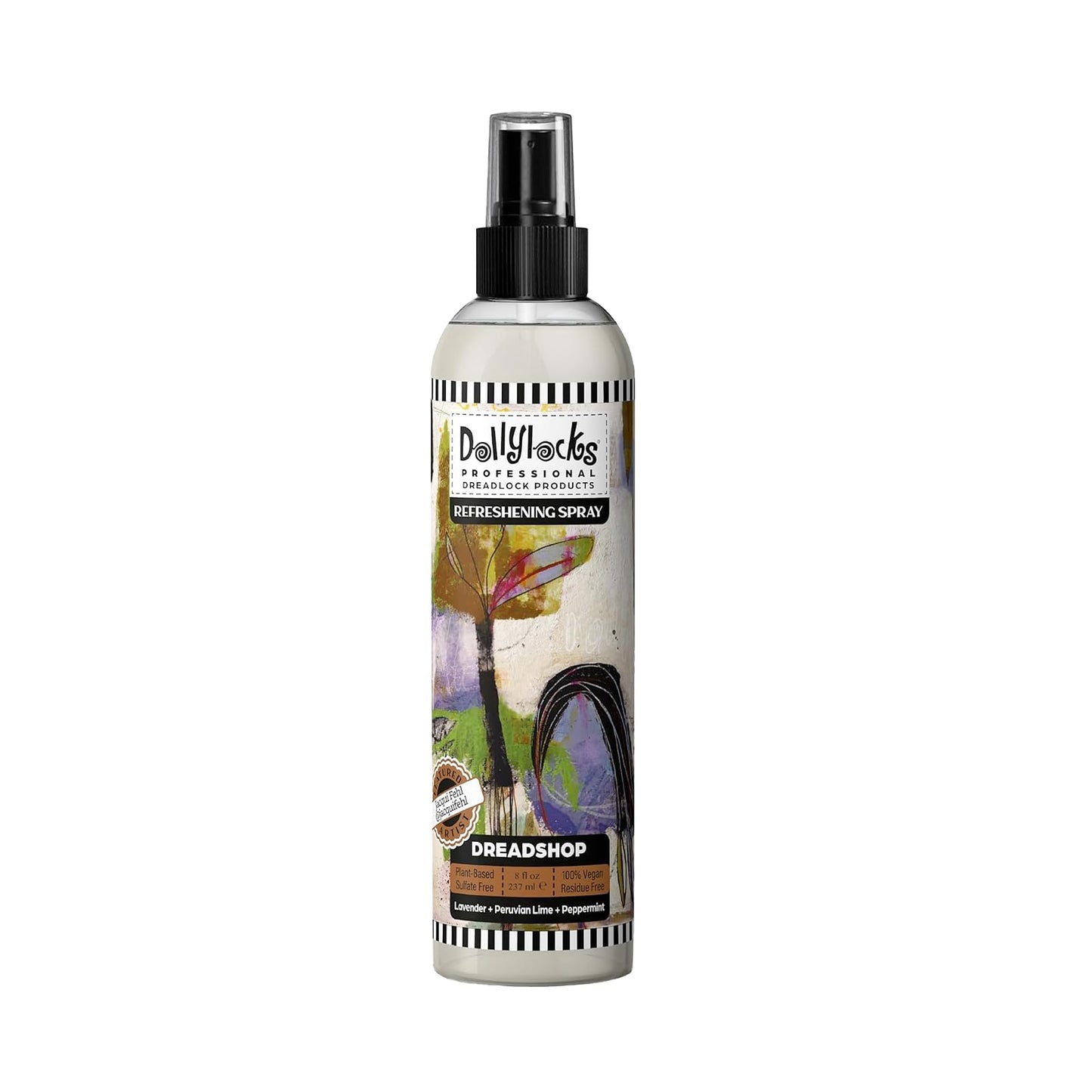 Dollylocks Refreshening Spray for Locs, Braids, Extensions, Dreadlocks | Lavender Lime Peppermint | Plant-based, Residue-free, Sulfate-free | Refresh