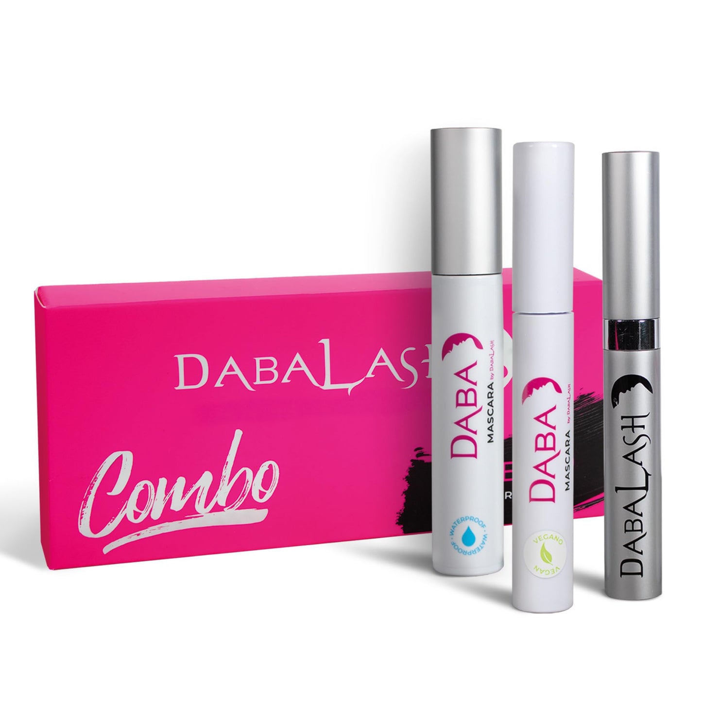 DABALASH Trio Combo - Professional Eyelash & Brow Growth Serum 0.18 oz, Waterproof Mascara, 0.45 oz & Vegan Mascara, 0.3oz - Promotes the Appearance