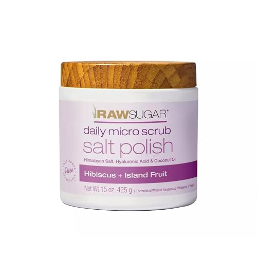 RawSugar Daily Micro Salt Scrub for Body, Exfoliates & Brightens, 15 oz Beauty & Personal Care RAW SUGAR