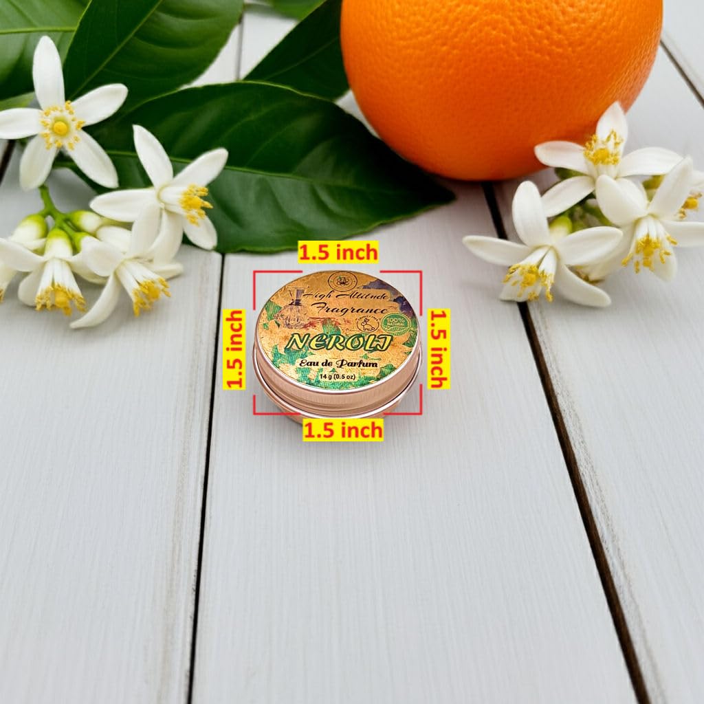 NEROLI Perfume - Eau de Parfum - Solid Balm - Natural Essential Oils Aromatherapy Fragrance (Orange Blossoms, Citrus Aurantium, Tuberose, Mandarin